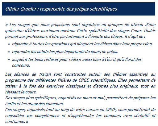 Vous avez toutes les chances de réussir votre Prépa Scientifique avec les Cours Thalès