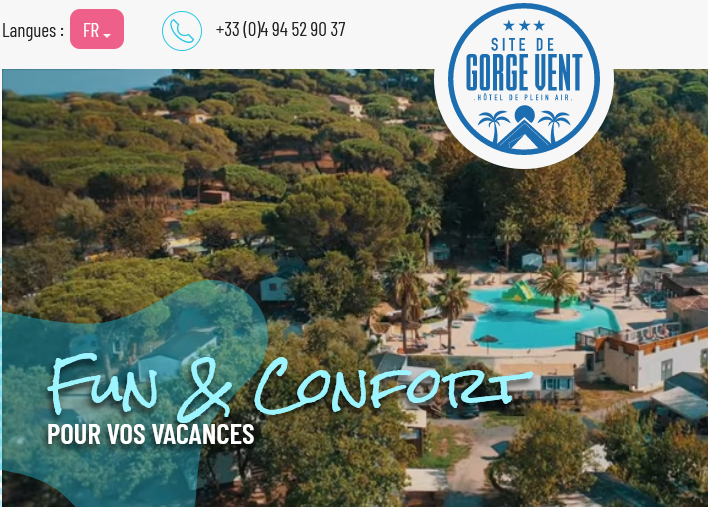 Hôtel de plein air à Fréjus : le Site de Gorge Vent